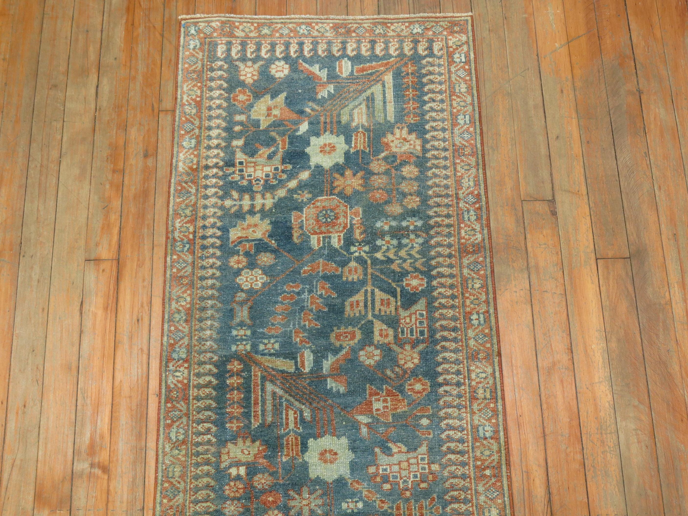 Zabihi Collection Persian Malayer Alfombra Estrecha Tabriz en venta
