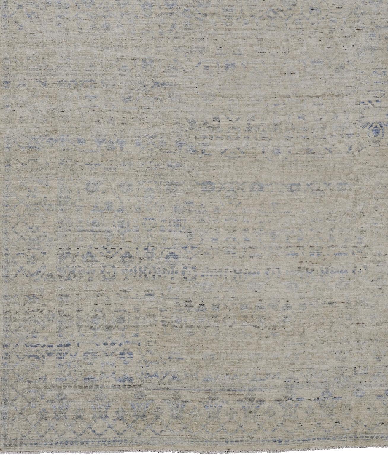 Gray Persian Wool Hand Knotted Rug 9 ft 2 in x 11 ft 8 in, Mist Pattern Reverie im Zustand „Hervorragend“ im Angebot in Dallas, TX