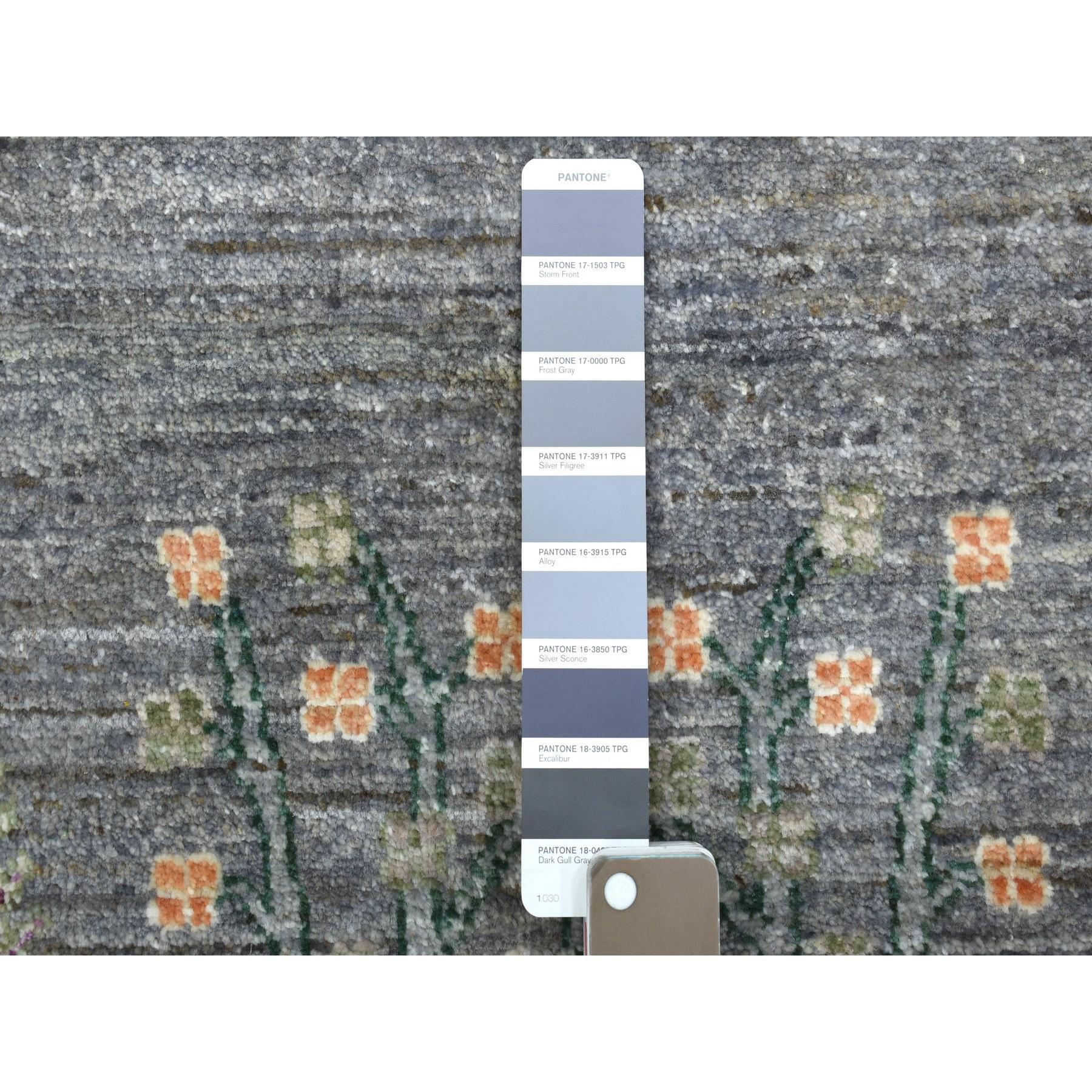Laine Tapis rond noué à la main Peshawar Folk Art Cypress Tree Design 12'0