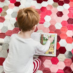 Gray and Pink Customizable Angulo Cowhide Area Floor Rug Extra Large
