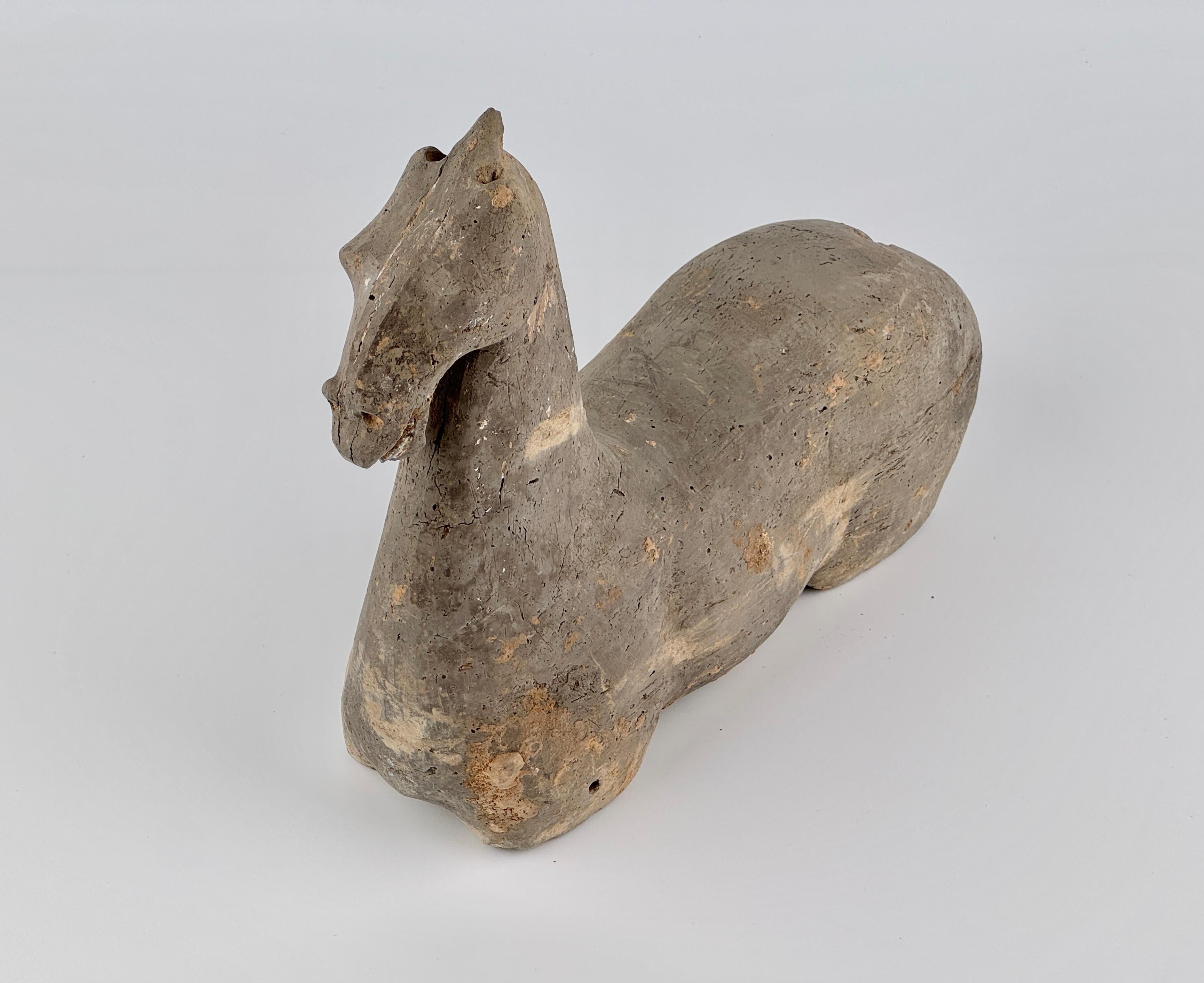 A Gray Pottery Figure of a Horse, Han Dynasty For Sale 3