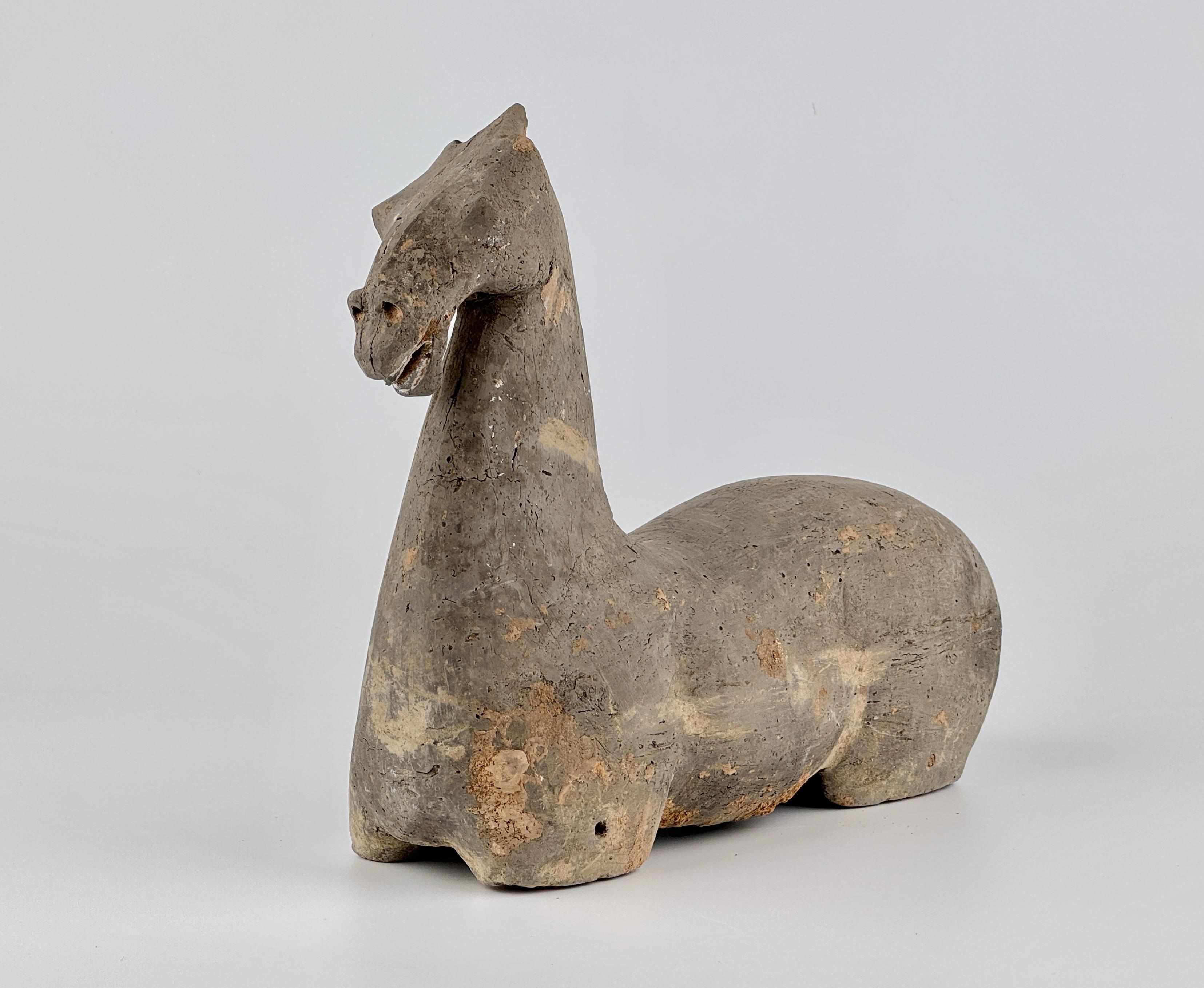 A Gray Pottery Figure of a Horse, Han Dynasty For Sale 7