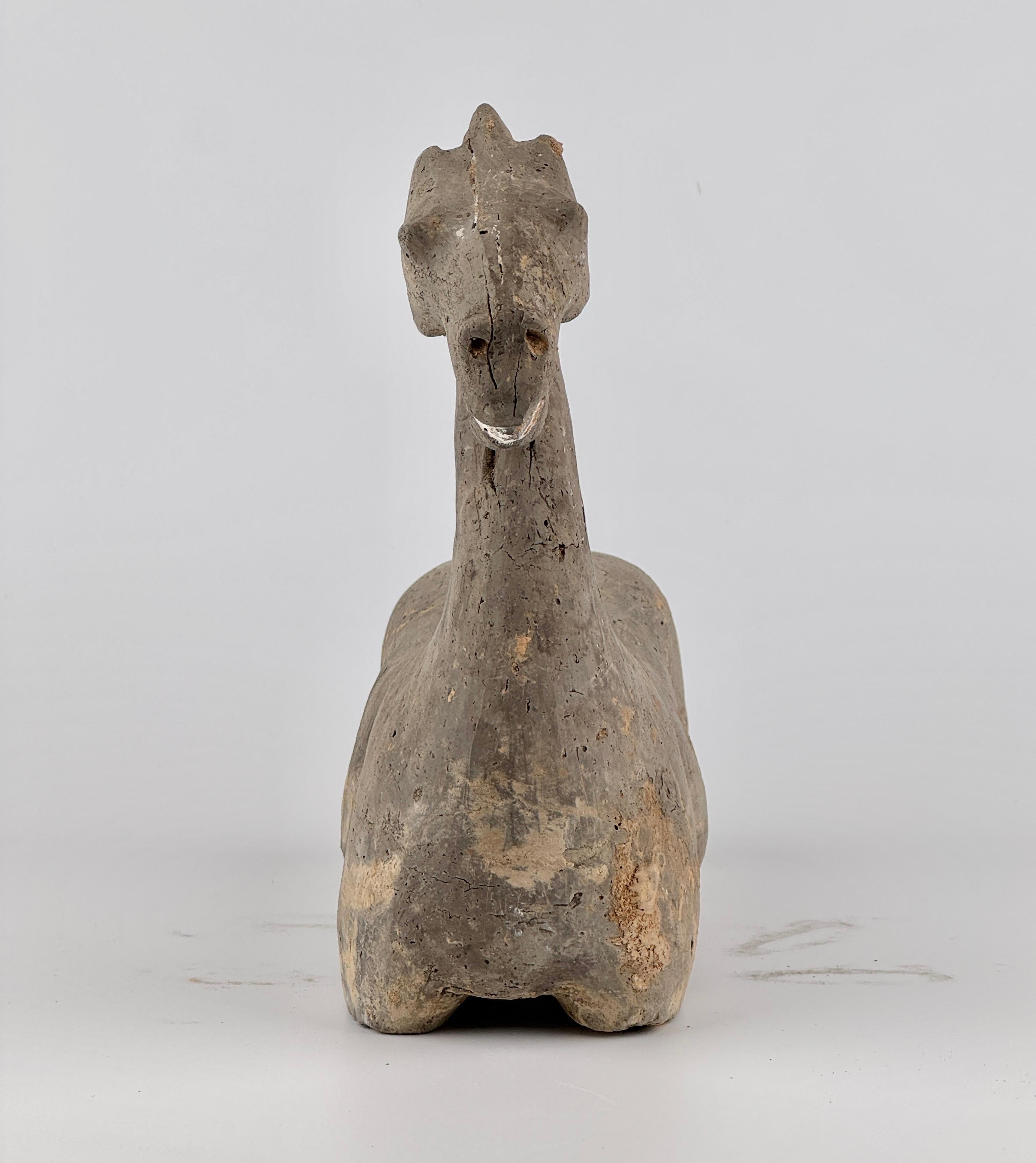 Unglazed A Gray Pottery Figure of a Horse, Han Dynasty For Sale