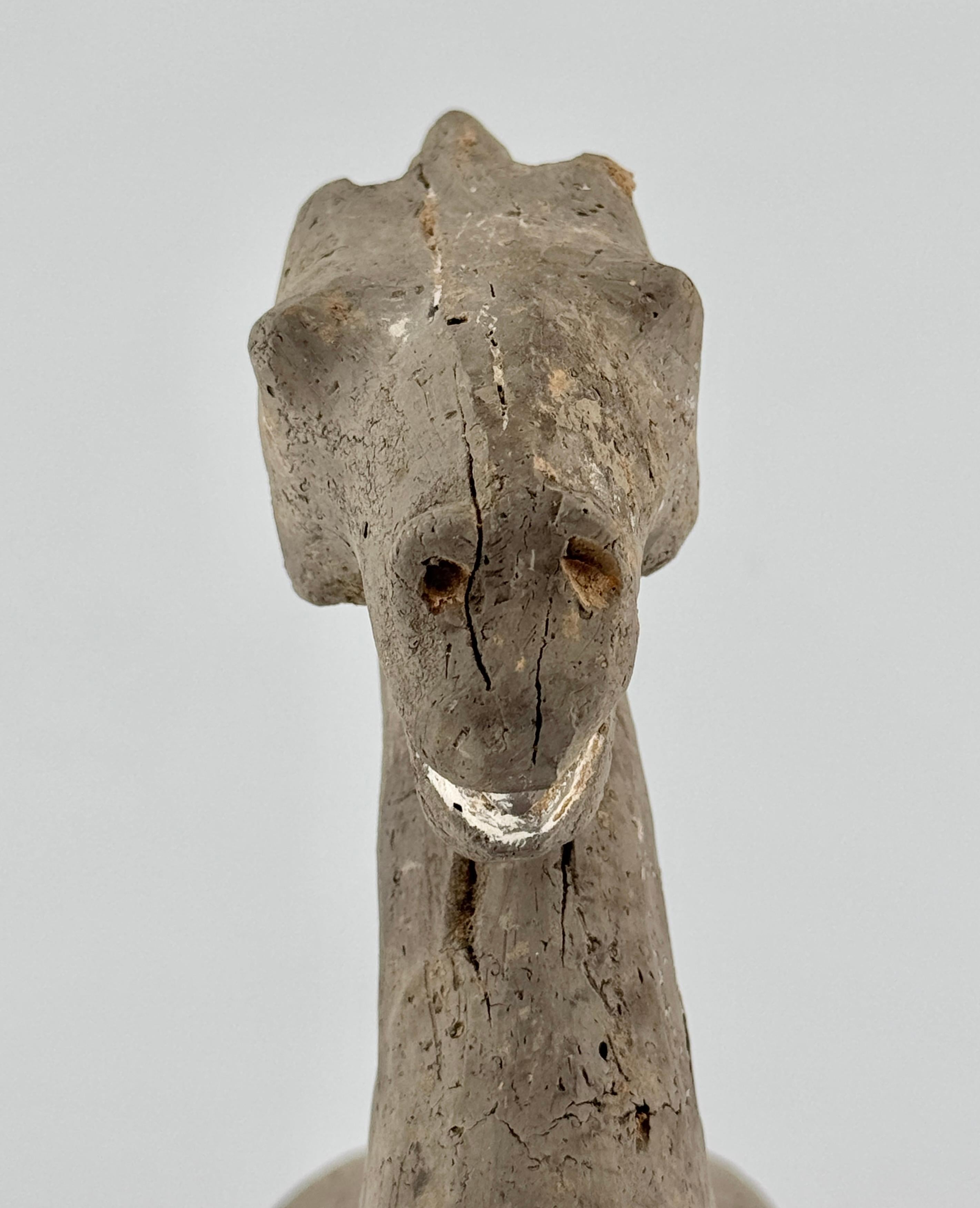 18th Century and Earlier A Gray Pottery Figure of a Horse, Han Dynasty For Sale
