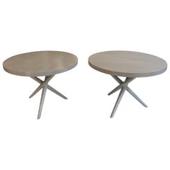 Gray Round Side Tables by T.H. Robsjohn-Gibbings