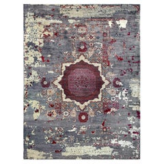 Gray 
Ruby Reimagined Mamluk Transitional Rug • Hand-Knotted Wool • 9x12