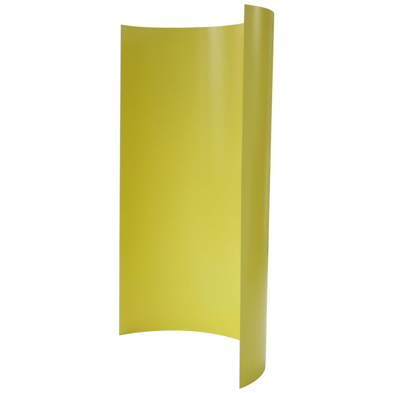 Gray Screen Yellow Curved Aluminium, Curved Bookcase Room Divider