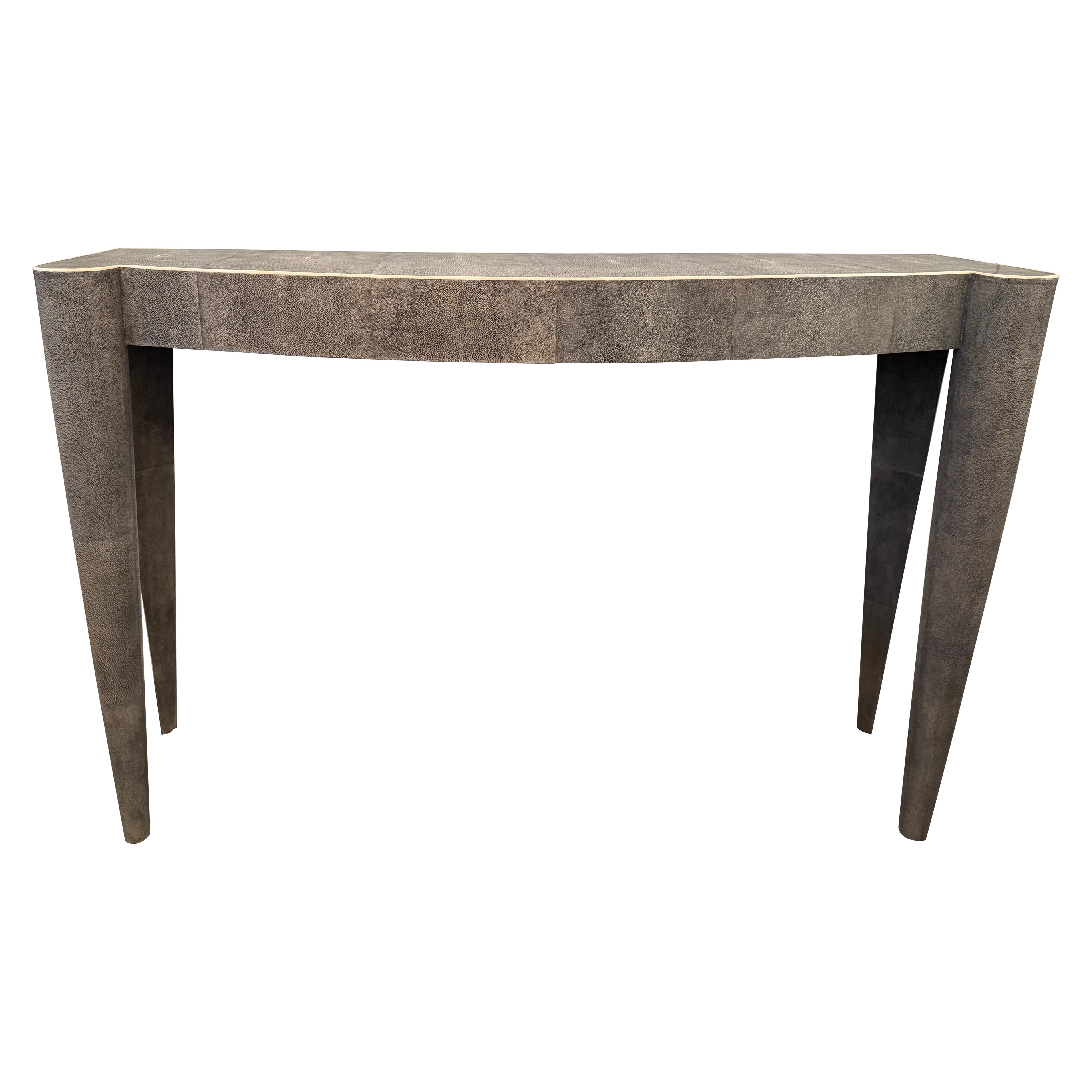 Gray Shagreen/ Stingray Console Table For Sale