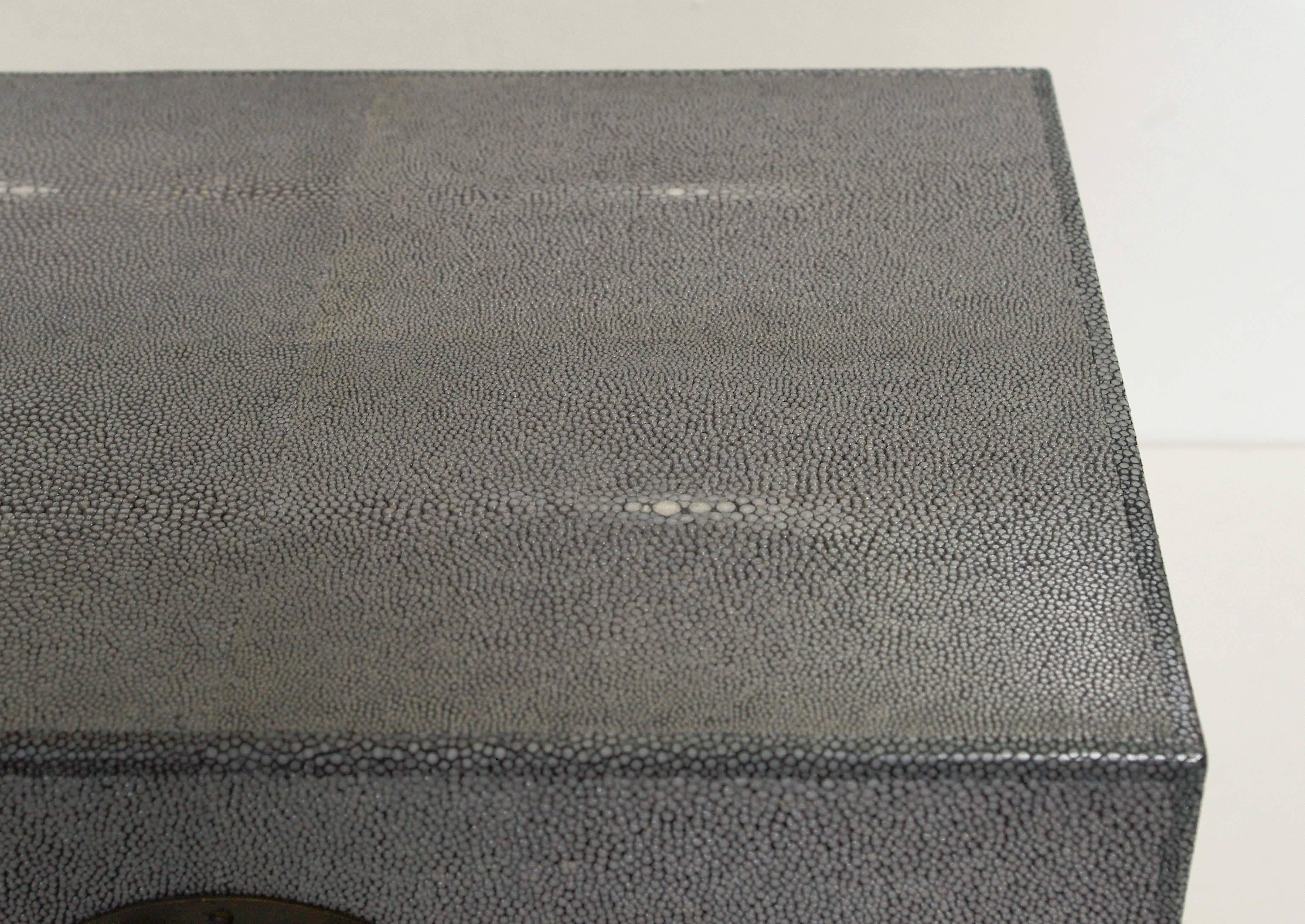 Contemporary Gray Shagreen Wood Box FINAL CLEARANCE SALE