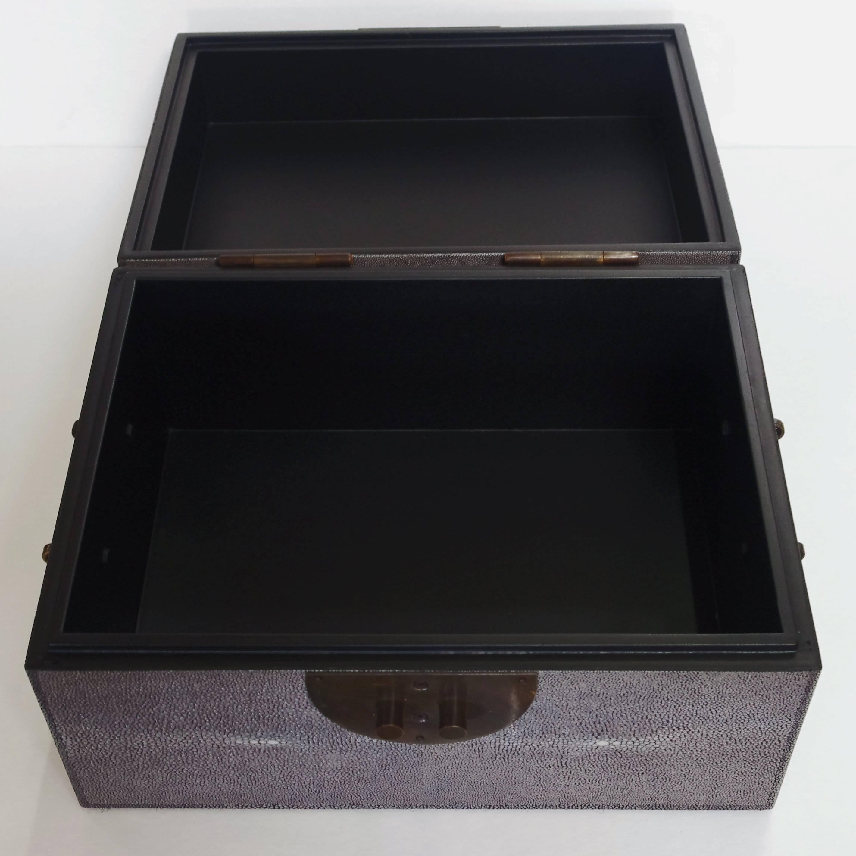 Gray Shagreen Wood Box FINAL CLEARANCE SALE 1