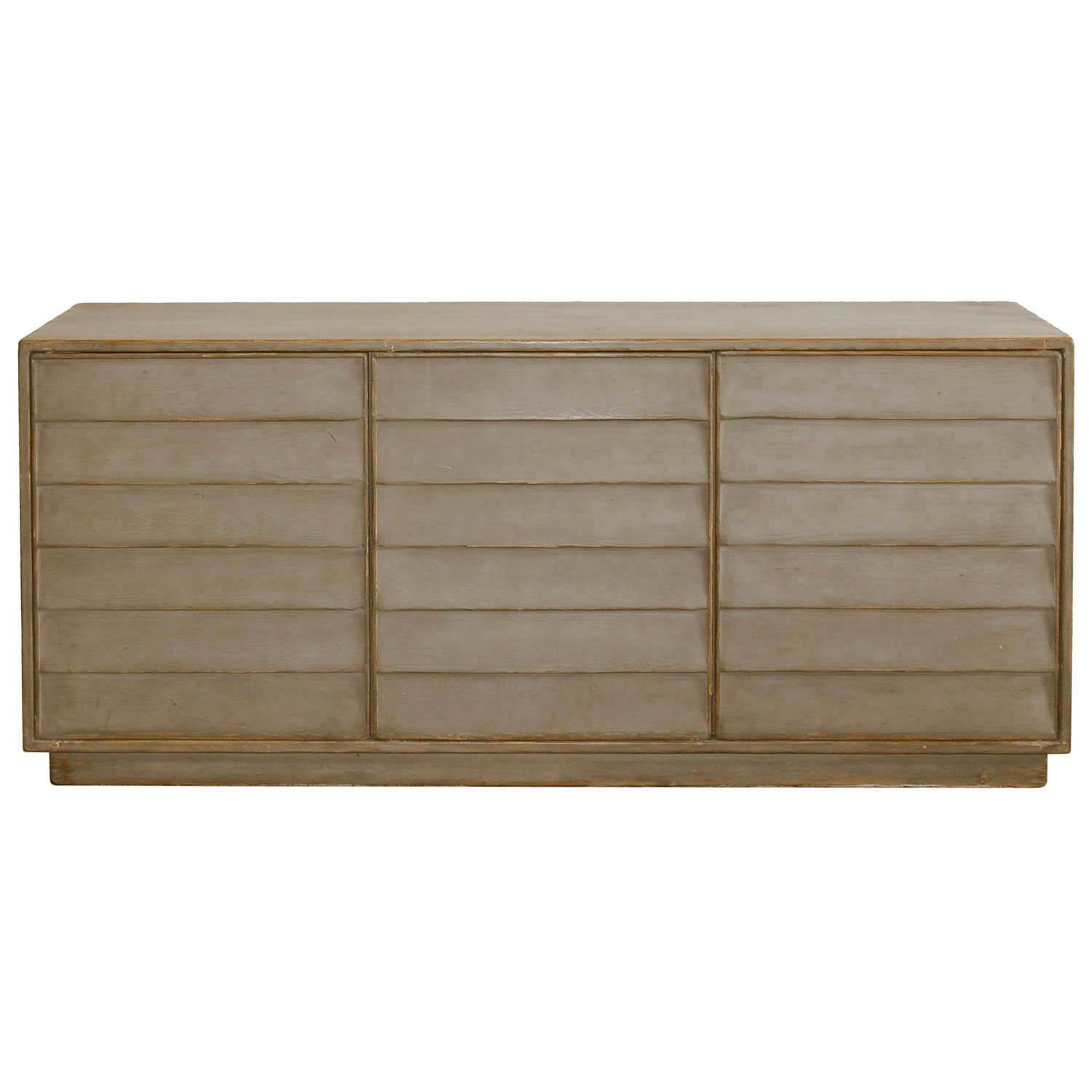 Gray Shutter-Door Sideboard