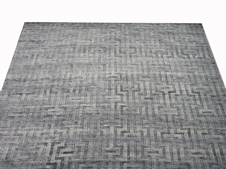 Grey Silk Modern Rug For Sale at 1stDibs