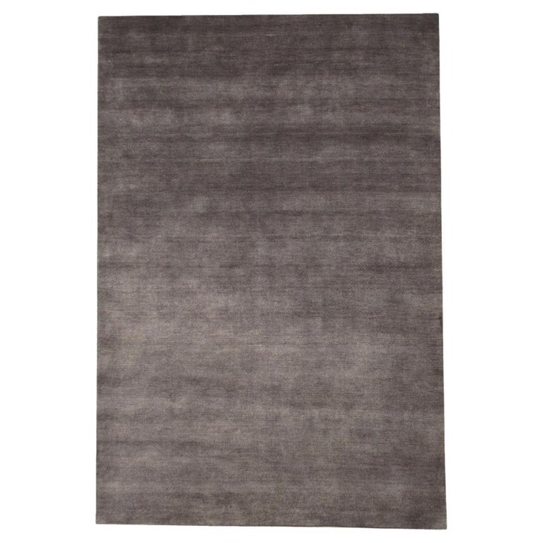 Gray Long Rug Gray Silk Modern Rug For Sale at 1stDibs