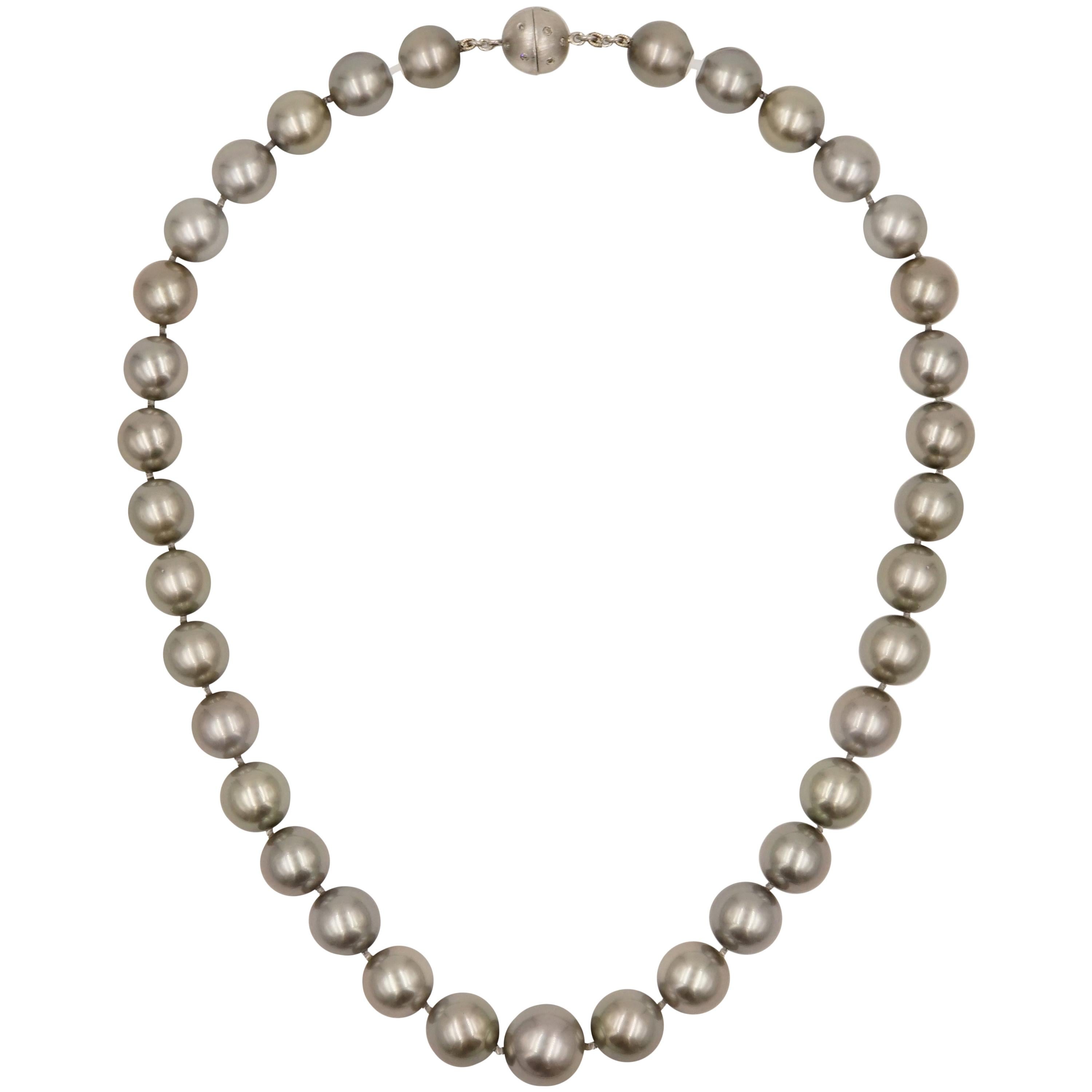 Gray/Silver South Sea Pearl Necklace