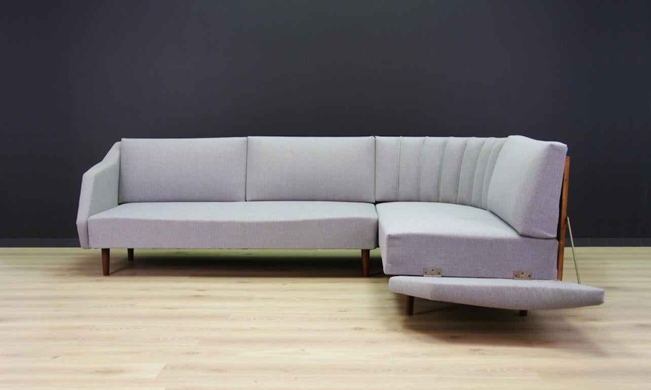 Gray Sofa Retro Teak Danish Design Classic, 1970s For Sale 6