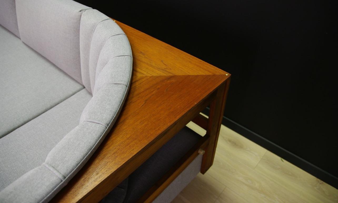 Scandinavian Gray Sofa Retro Teak Danish Design Classic, 1970s For Sale
