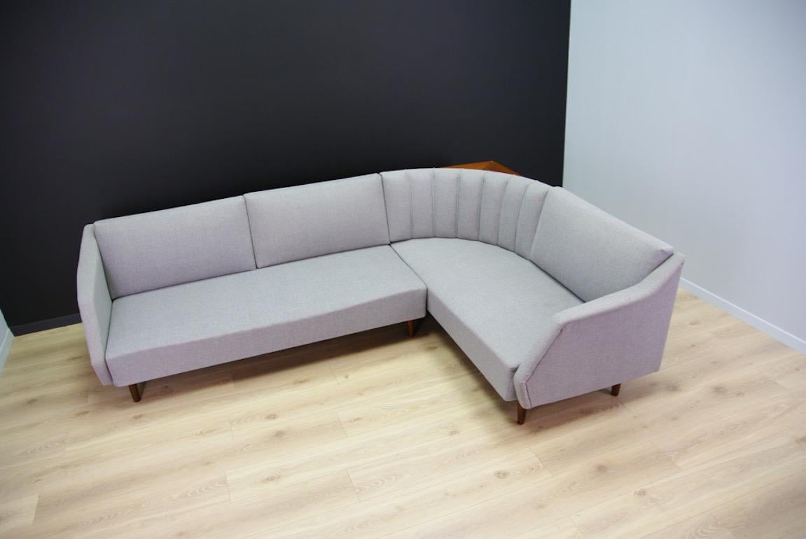 Late 20th Century Gray Sofa Retro Teak Danish Design Classic, 1970s For Sale
