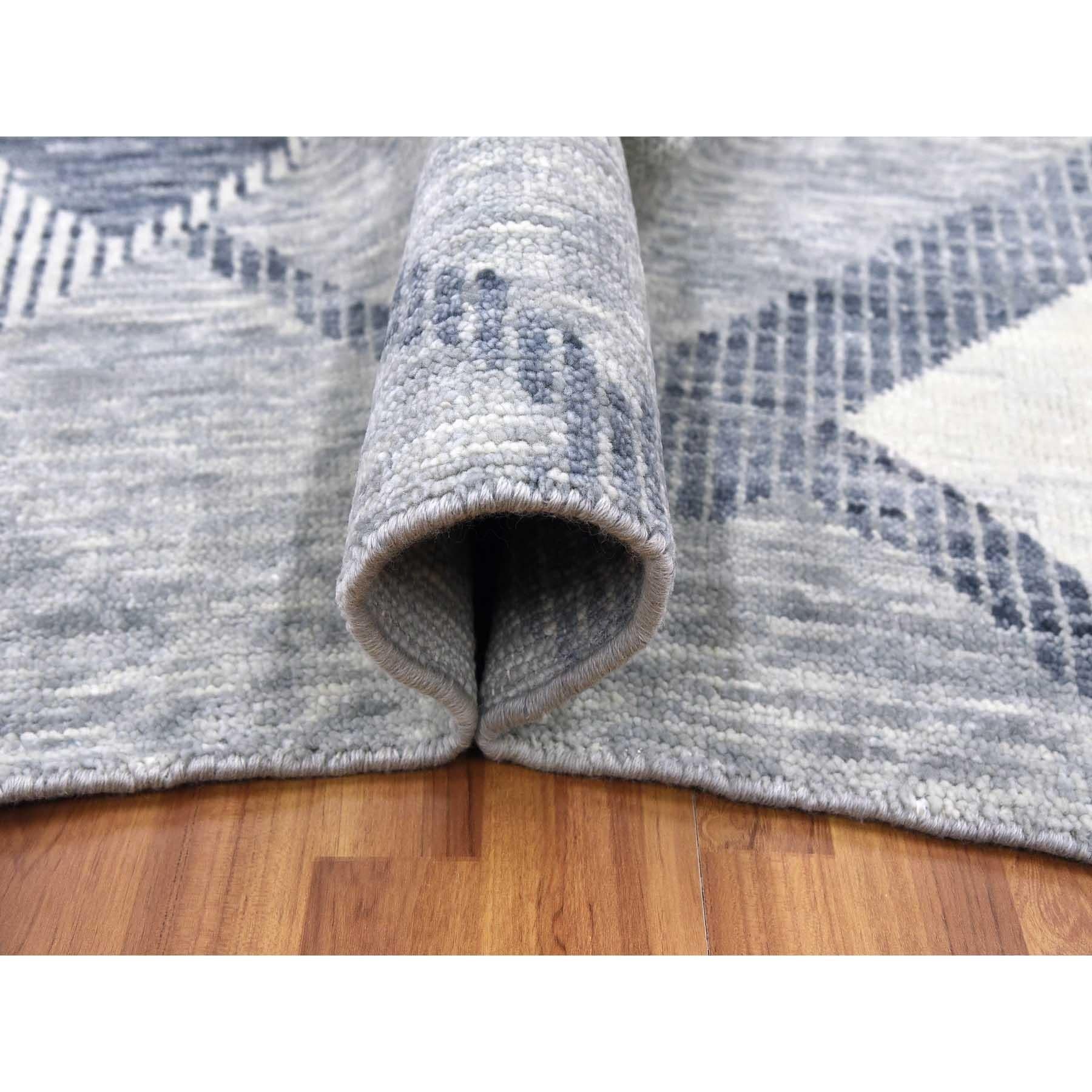 Gris Laine douce nouée à la main Géométrique Art Deco Collection Rug 9'1