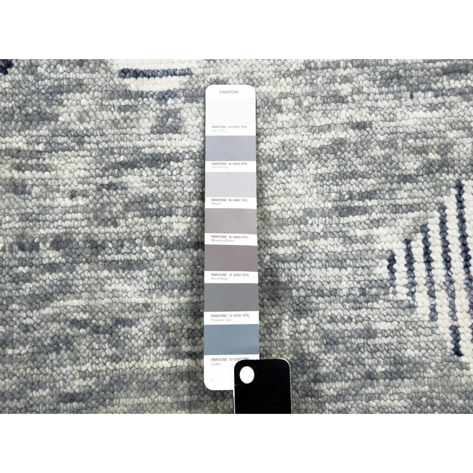 Gris Laine douce nouée à la main Géométrique Art Deco Collection Rug 9'1