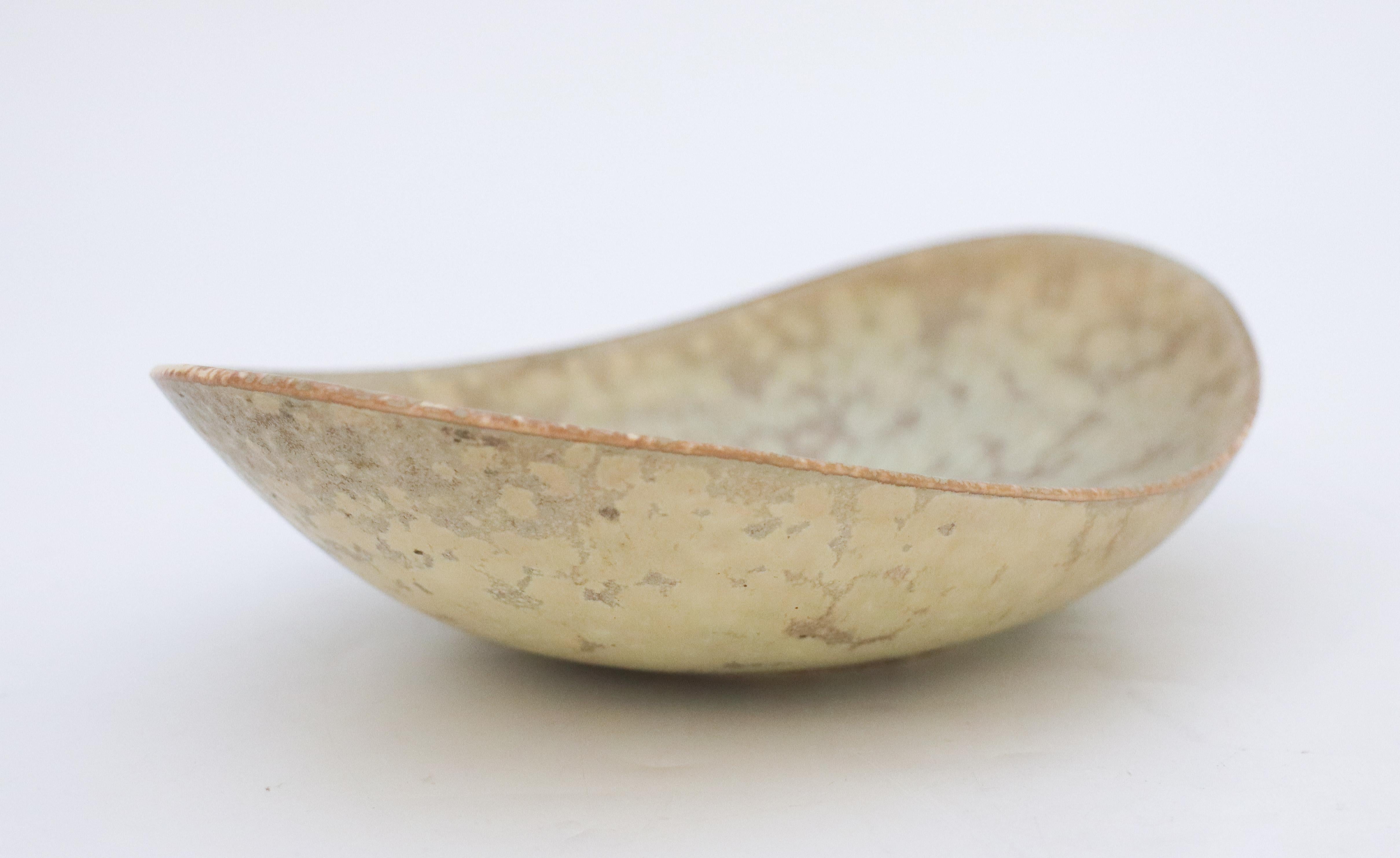 Scandinavian Modern Gray Speckled Ceramic Bowl Carl-Harry Stålhane, Rörstrand, Vintage Mid Century