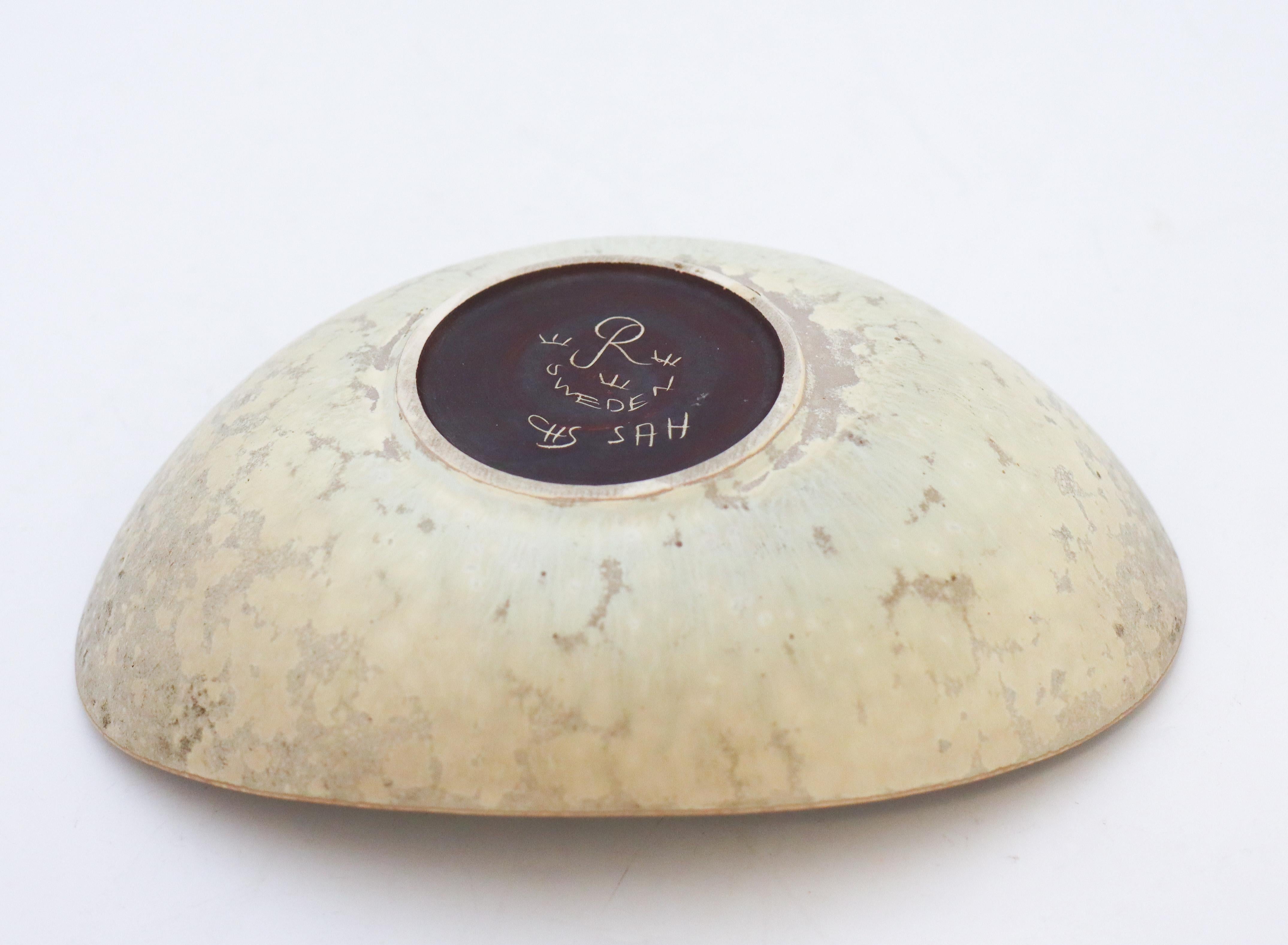 Gray Speckled Ceramic Bowl Carl-Harry Stålhane, Rörstrand, Vintage Mid Century In Excellent Condition In Stockholm, SE