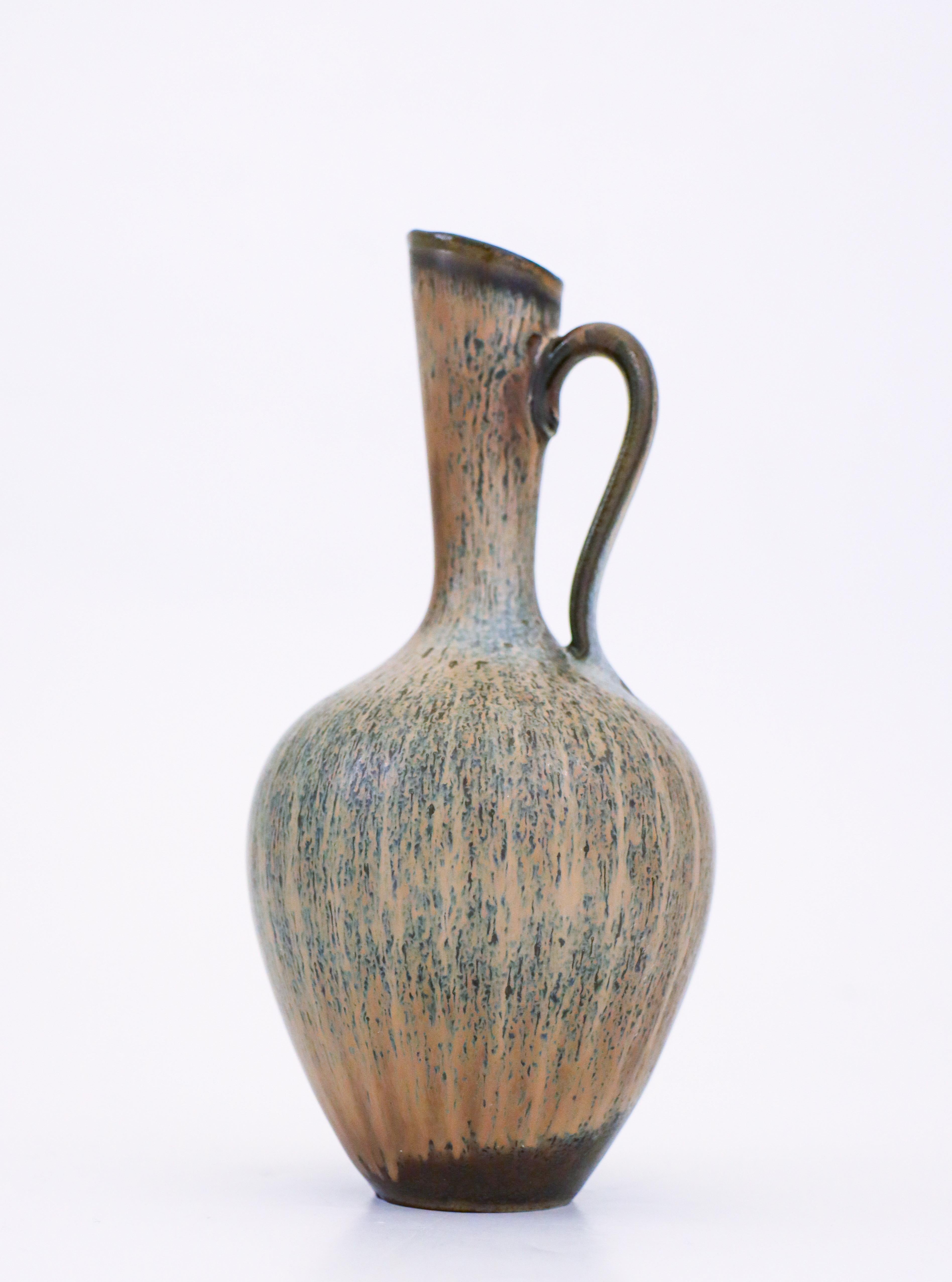 Scandinave moderne Vase en céramique gris moucheté - Gunnar Nylund - Rörstrand - Milieu du XXe siècle en vente