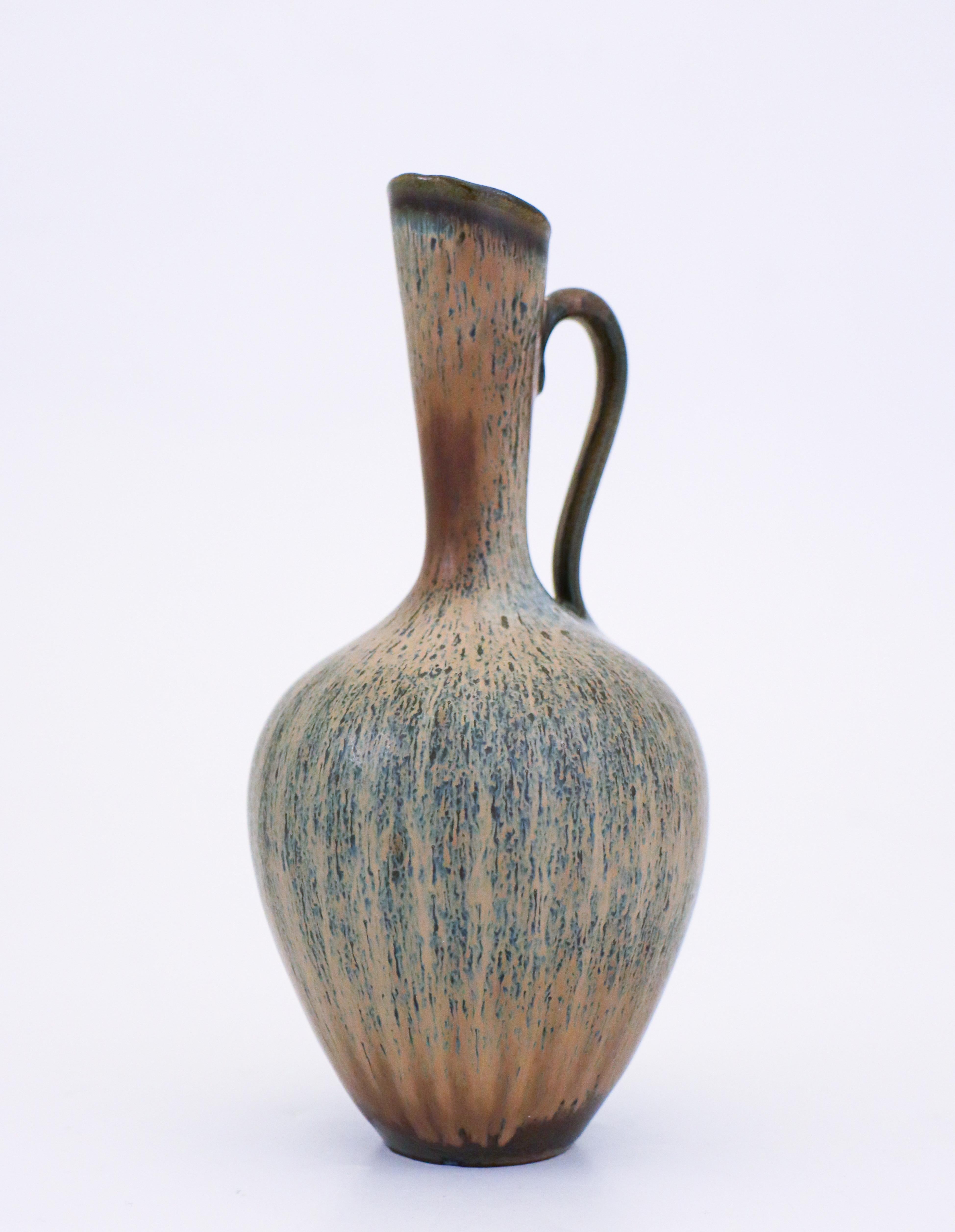 Vernissé Vase en céramique gris moucheté - Gunnar Nylund - Rörstrand - Milieu du XXe siècle en vente