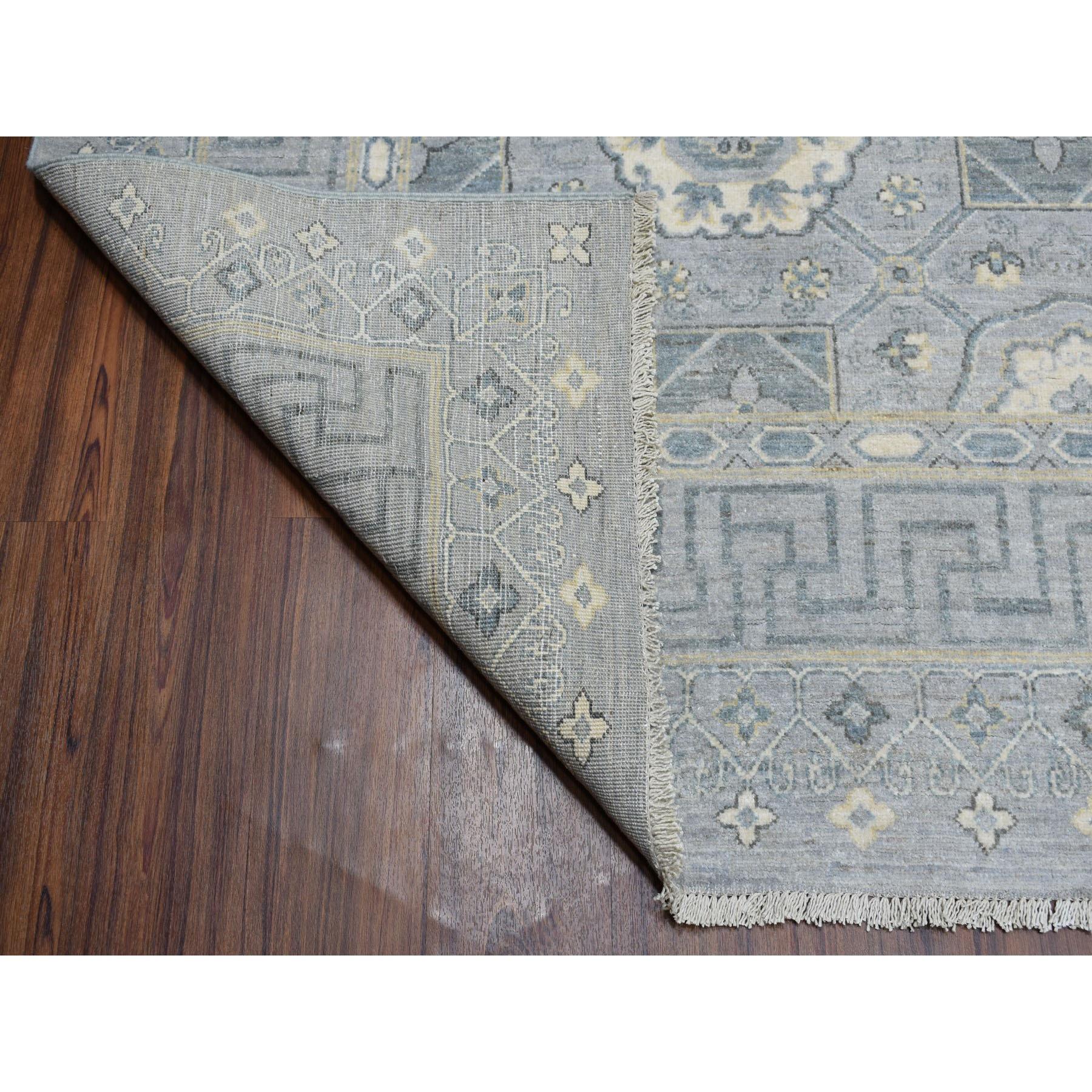 Handgeknüpfter orientalischer Teppich aus reiner Wolle mit grauem Stein gewaschenem Peshawar-Stein 8'10