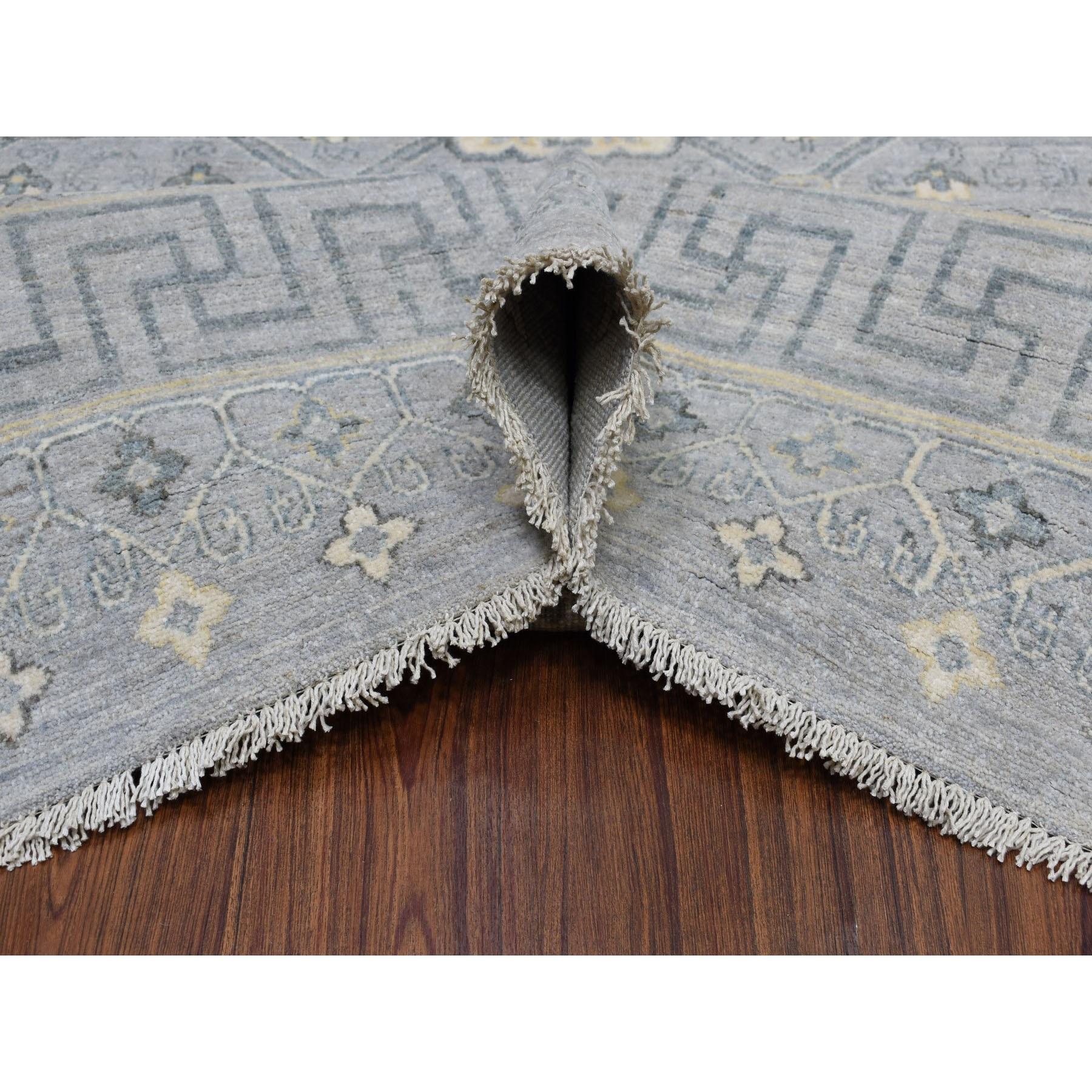 Handgeknüpfter orientalischer Teppich aus reiner Wolle mit grauem Stein gewaschenem Peshawar-Stein 8'10