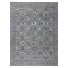 Alfombra Oriental Lavada a Mano de Pura Lana Peshawar Gris Stone 8'10" x 11'8
