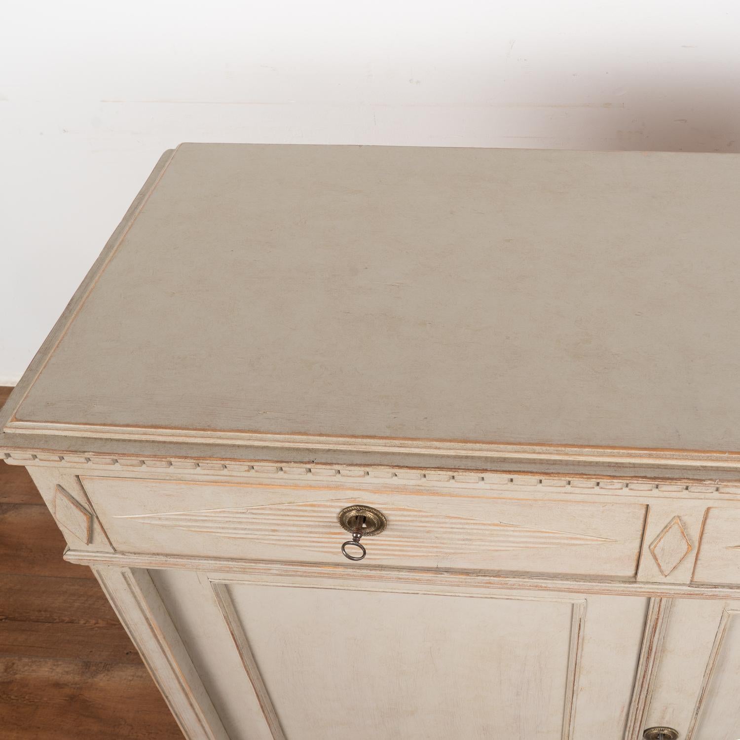 Gray Swedish Gustavian Sideboard Buffet Cabinet, circa 1860-80 1