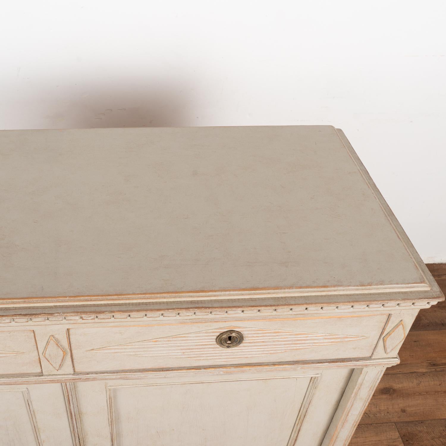 Gray Swedish Gustavian Sideboard Buffet Cabinet, circa 1860-80 2