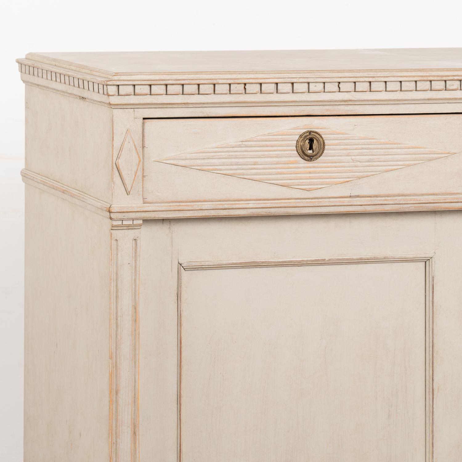 Gray Swedish Gustavian Sideboard Buffet Cabinet, circa 1860-80 3