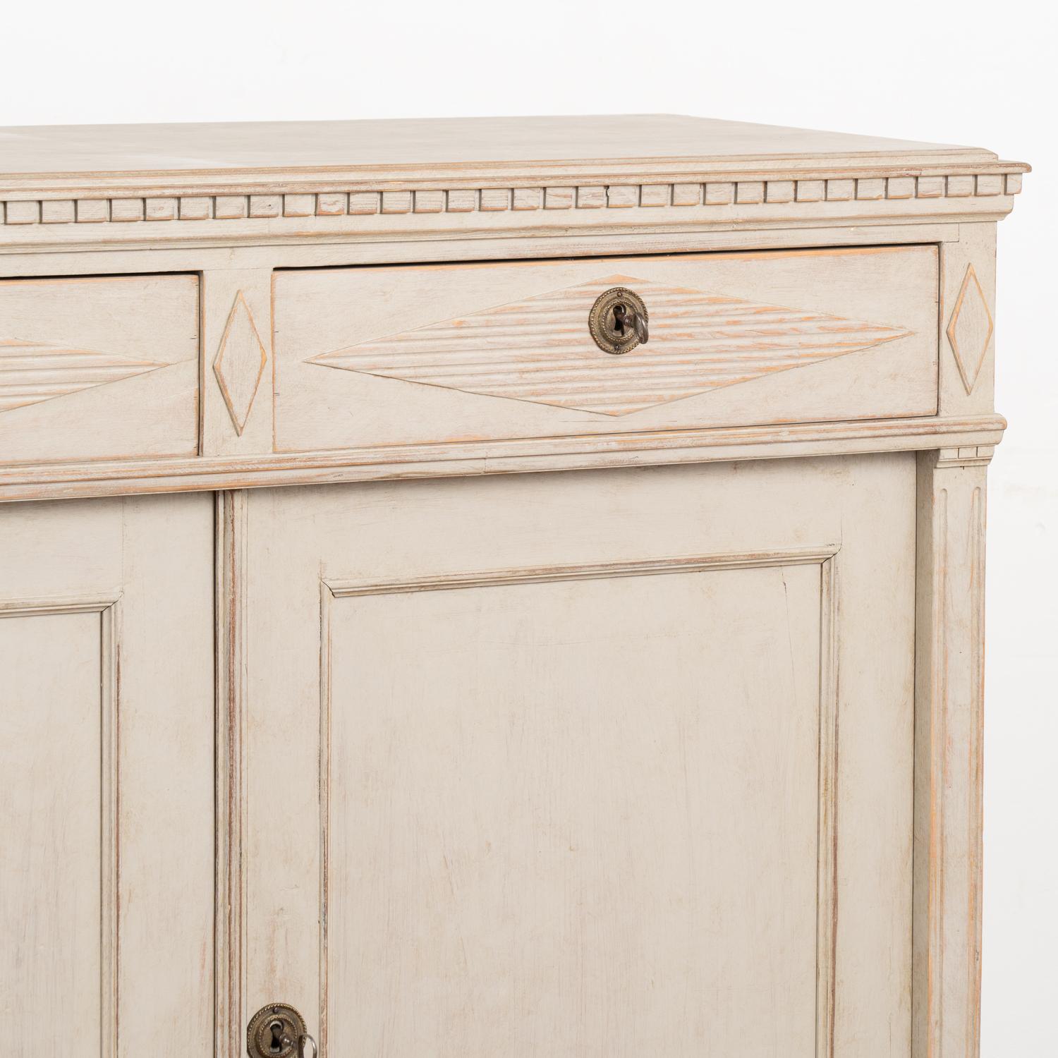 Gray Swedish Gustavian Sideboard Buffet Cabinet, circa 1860-80 4