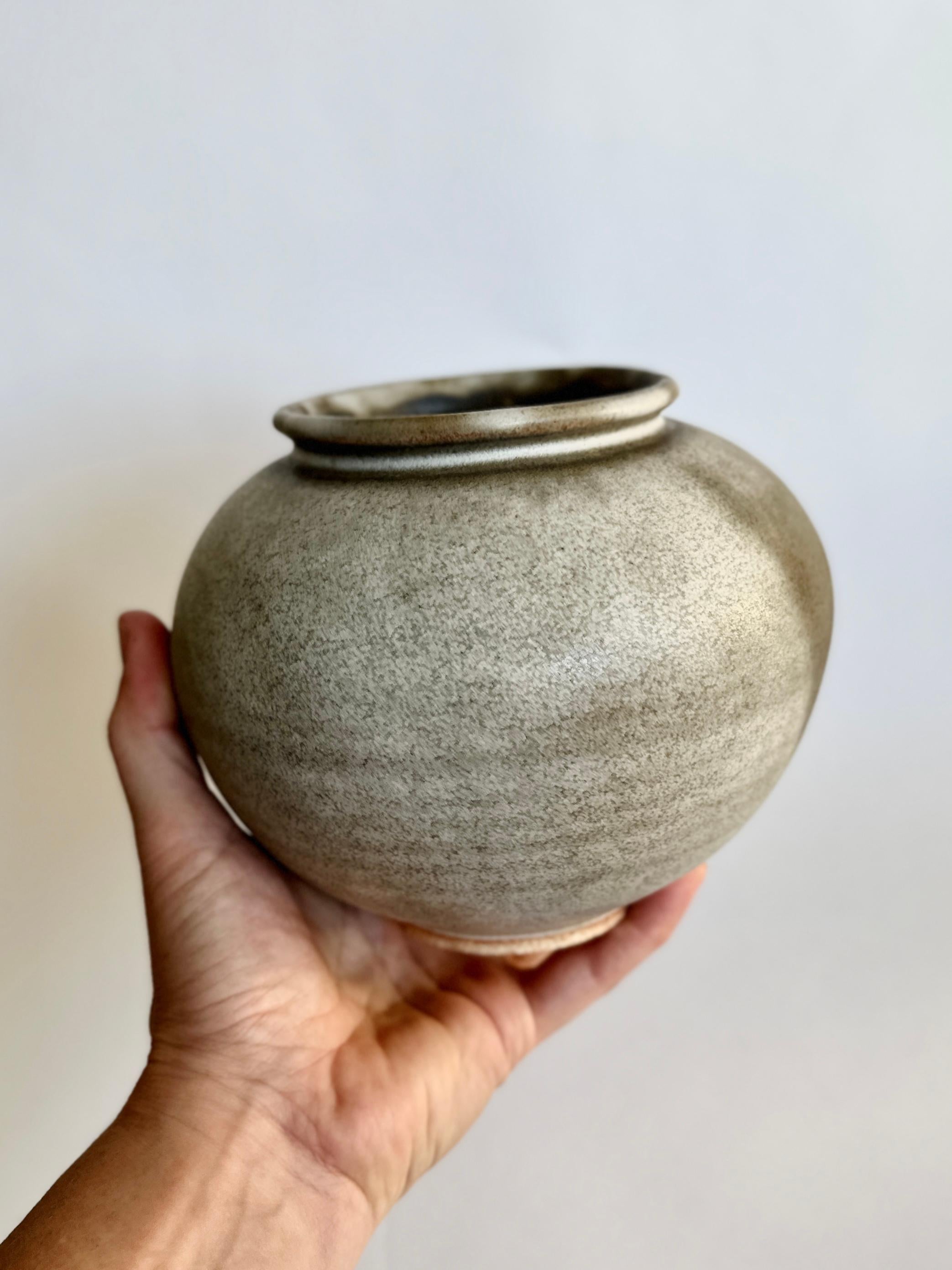 Mid-Century Modern Gray / tan / beige handmade vase no. 23 For Sale