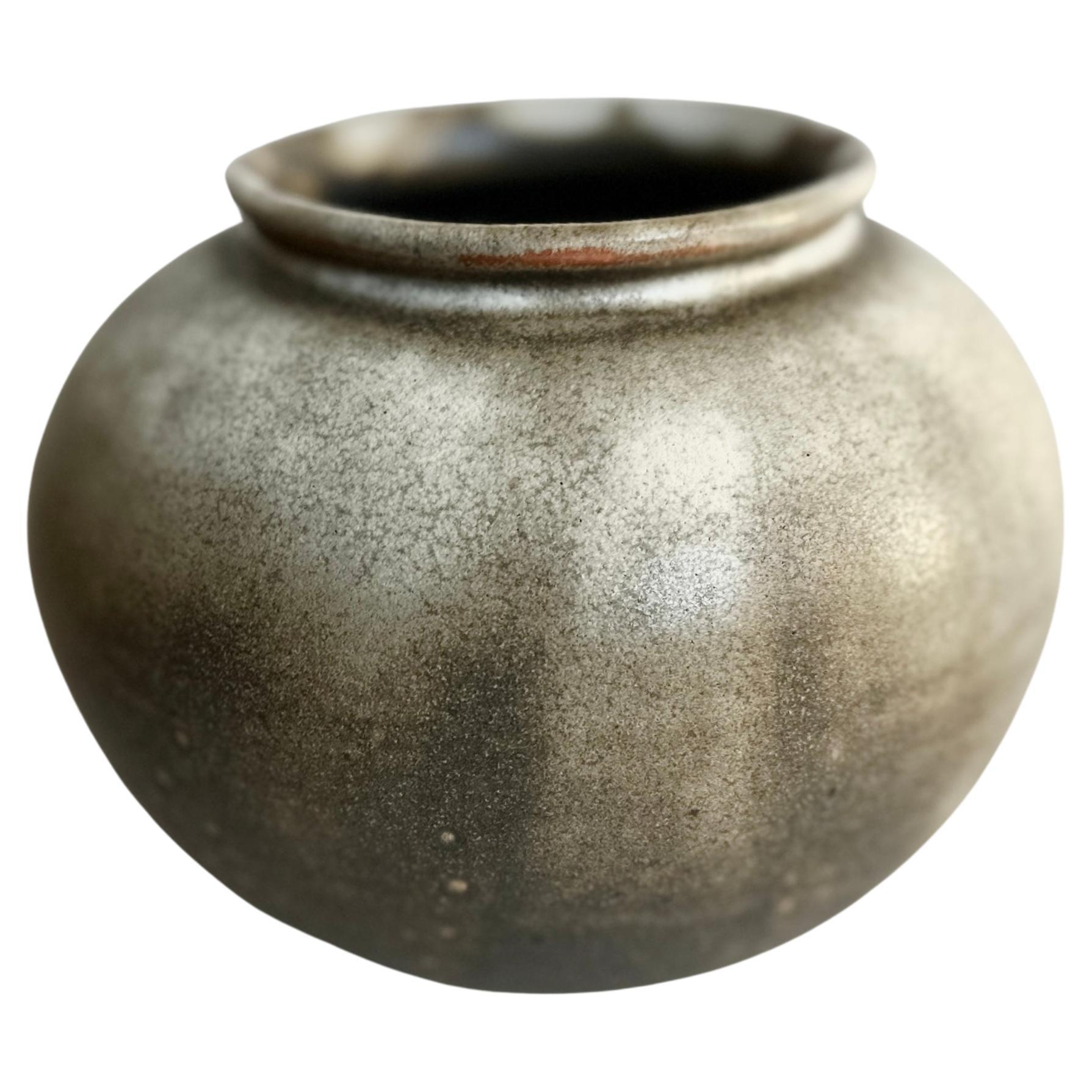 Gray / tan / beige handmade vase no. 23 For Sale