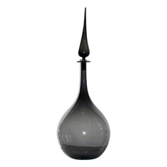 Gray Tear Drop Glass Decanter