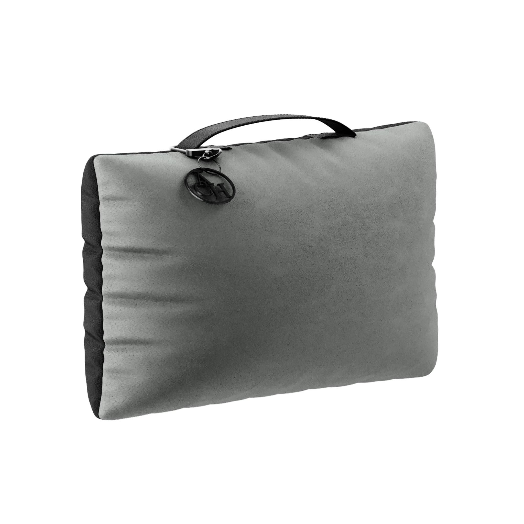 Portuguese Gray Throw Pillow Handle, Modern Rectangle Cushion Outdoor/Indoor Waterproof 