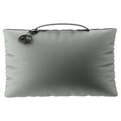Gray Throw Pillow Handle, Modern Rectangle Cushion Outdoor/Indoor Waterproof 