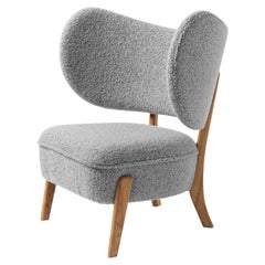 Grauer Tmbo-Loungesessel aus Eiche mit Bütten-/Schirmpolsterung von Mazo Design