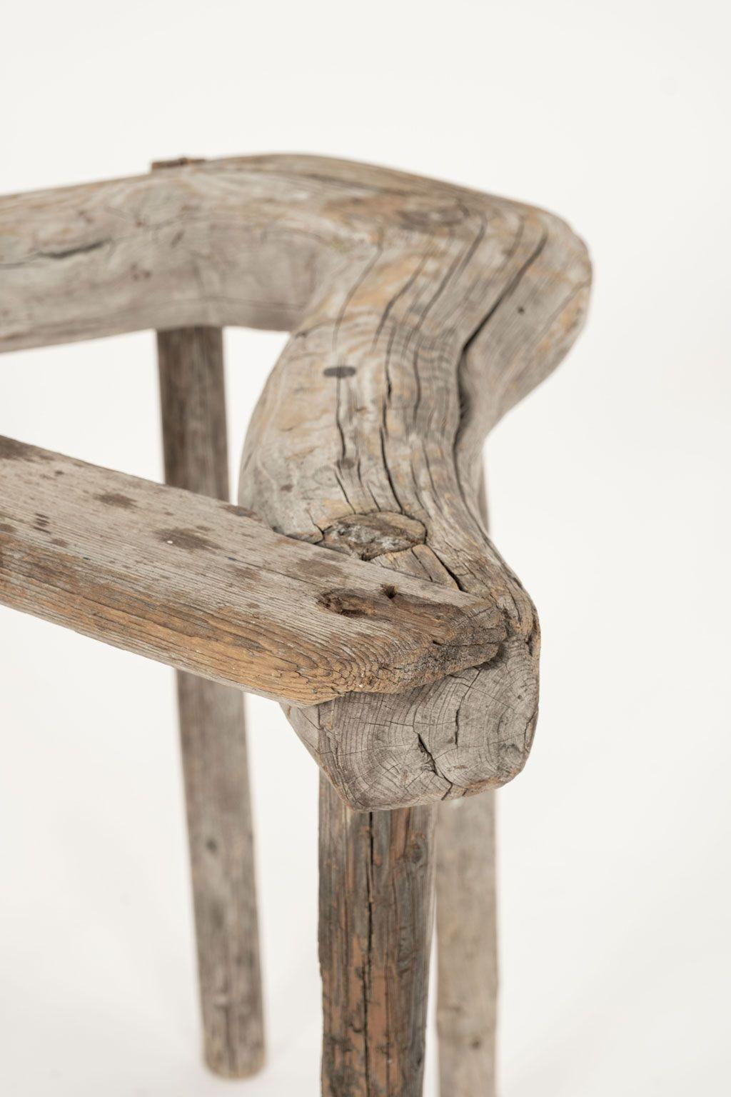 Gray-Toned Swedish Vernacular Stool For Sale 4
