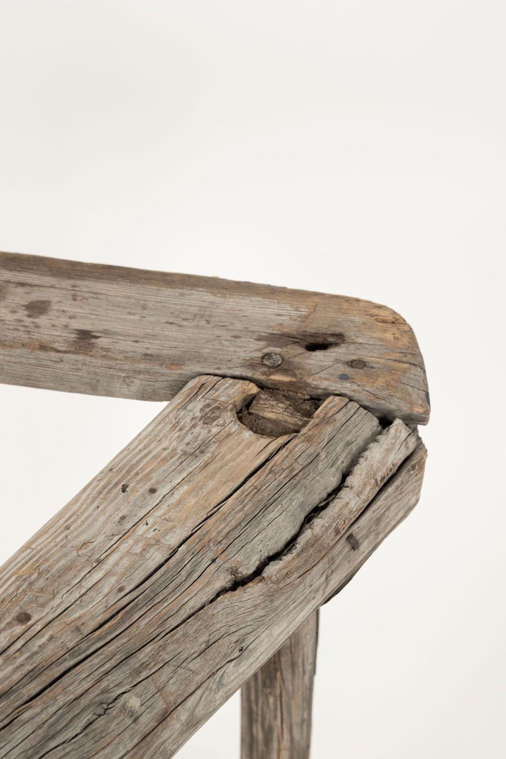Gray-Toned Swedish Vernacular Stool For Sale 5