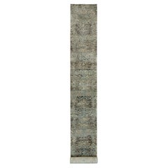 Gray Transitional Hand Knotted Silk and Wool Persian XL Runner Rug 2'8" x 23'10"