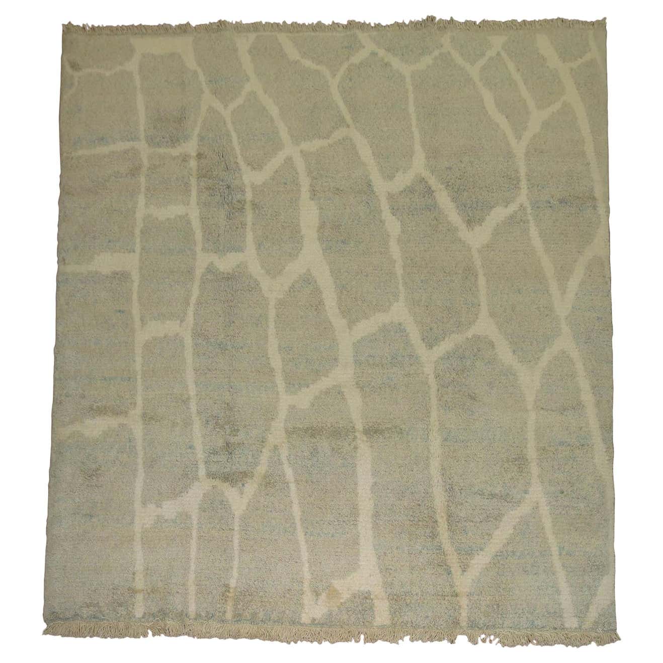 Gray Turkish Modernist Square Rug For Sale at 1stDibs