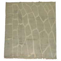 Square Turkish Rug in Sultanabad Weaving with Brown and Gray Lines For ...