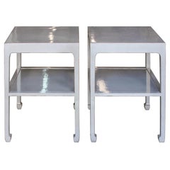Gray Two-Tier Side Table