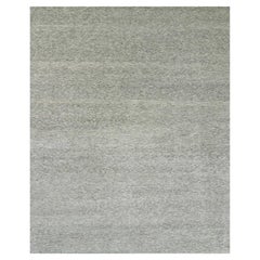 Gray Undyed Pure Wool Grass Design Oversized Hand Knotted Rug 12'2" x 15'4"