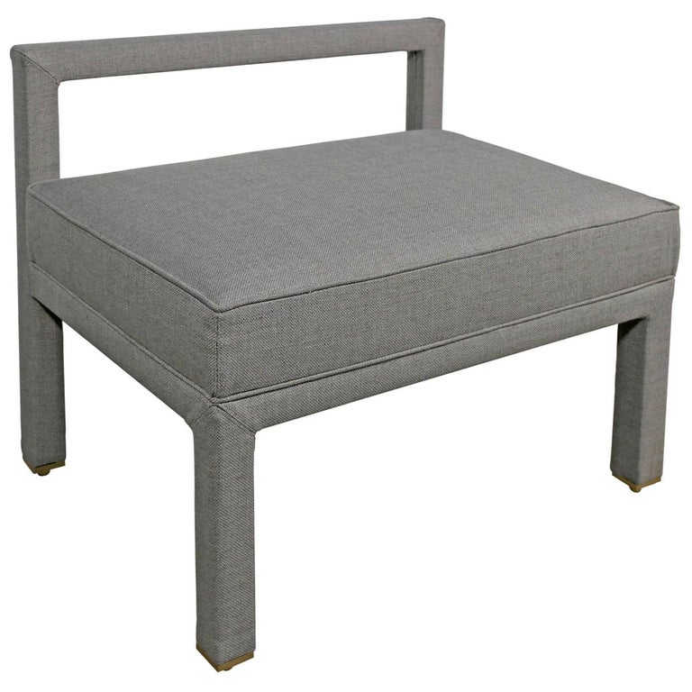Gray Upholstered Vanity Chair For Sale at 1stDibs