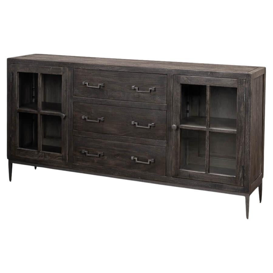 Gray Urban Industrial Sideboard For Sale