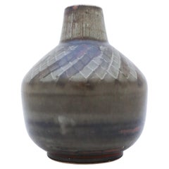 Gray Vase, Carl-Harry Stålhane, Rörstrand Atelier 1950s, Stoneware